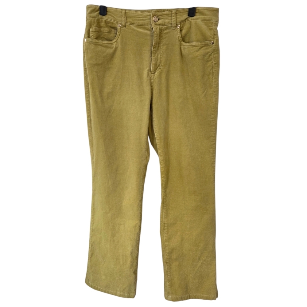 J. McLaughlin Mustard Yellow Cotton Blend Velvet Straight Leg Ankle Pants Jeans